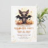 Invitation Soirée d'Halloween Cute Bat (Debout devant)