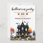 Invitation Soirée d'Halloween dans une maison hantée effrayan (Devant)