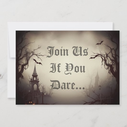 Invitation Soirée d'Halloween dans une maison hantée effrayan (Devant)