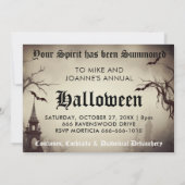 Invitation Soirée d'Halloween dans une maison hantée effrayan (Dos)