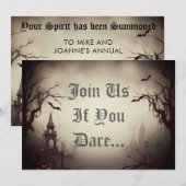 Invitation Soirée d'Halloween dans une maison hantée effrayan (Devant / Derrière)
