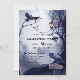 Invitation Soirée d'Halloween Dark Moody Raven