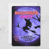 Invitation Soirée d'Halloween de Darknight avec chat mignon a (Devant)