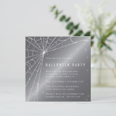 Invitation Soirée d'Halloween de l'araignée de diamant gris a (Debout devant)