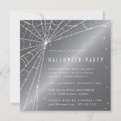 Invitation Soirée d'Halloween de l'araignée de diamant gris a (Devant)