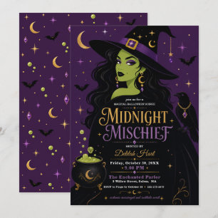 Invitation Soirée d'Halloween de sorcière