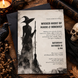 Invitation Soirée d'Halloween de sorcière