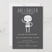 Invitation Soirée d'Halloween de Squelette mignon (Devant)