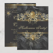 Invitation Soirée d'Halloween des Araignées d'Or - Mariage d' (Devant / Derrière)