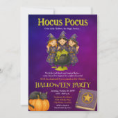 Invitation Soirée d'Halloween des enfants Hocus Pocus (Devant)