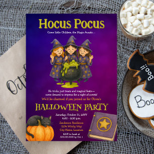 Invitation Soirée d'Halloween des enfants Hocus Pocus