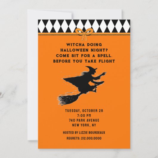 Invitation Soirée d'Halloween drôle (Devant)