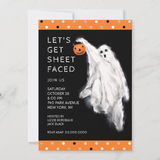 Invitation Soirée d'Halloween drôle (Devant)