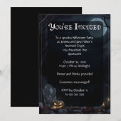 Invitation Soirée d'Halloween du cimetière foncé (Devant / Derrière)