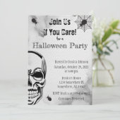 Invitation Soirée d'Halloween du crâne et des araignées (Debout devant)