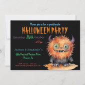 Invitation Soirée d'Halloween du mignon Monster Bash (Devant)