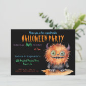 Invitation Soirée d'Halloween du mignon Monster Bash (Debout devant)