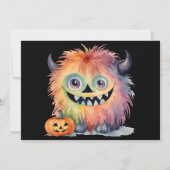 Invitation Soirée d'Halloween du Monstre mignon (Dos)