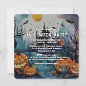 Invitation Soirée d'Halloween Éffrayant (Devant)