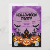 Invitation soirée d'Halloween effrayante (Devant)