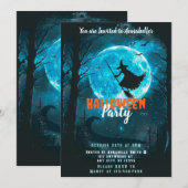 Invitation Soirée d'Halloween en forêt sous la pleine lune de (Devant / Derrière)
