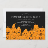 Invitation Soirée d'Halloween en sculpture Citrouille (Devant)