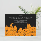 Invitation Soirée d'Halloween en sculpture Citrouille (Debout devant)