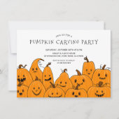 Invitation Soirée d'Halloween en sculpture Citrouille (Devant)