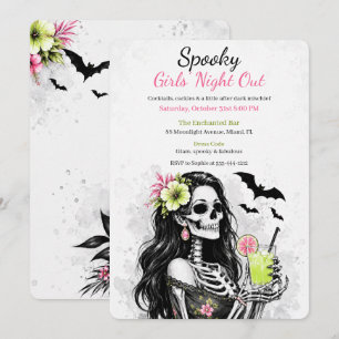 Invitation Soirée d'Halloween entre filles   Fête de cocktail