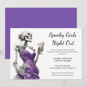 Invitation Soirée d'Halloween entre filles Fête de cocktail