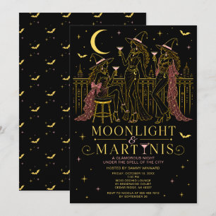 Invitation Soirée d'Halloween entre filles sous la lumière de