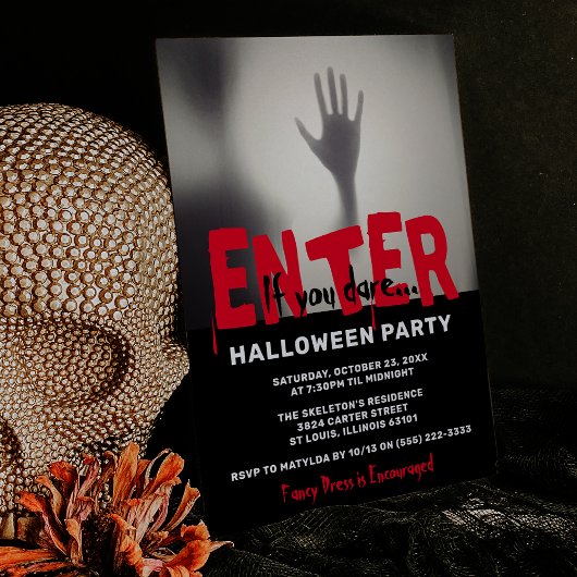 Invitation Soirée d'Halloween Entrez si vous osez