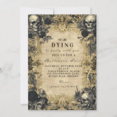 Invitation Soirée d'Halloween gothique du crâne baroque (Devant)