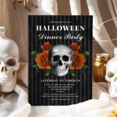 Invitation Soirée d'Halloween gothique Gothique Floral Skull 