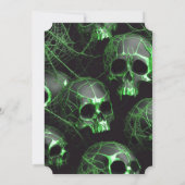Invitation Soirée d'Halloween gothique moderne Noir Vert Crân (Dos)