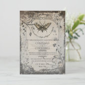 Invitation Soirée d'Halloween gothique Moth victorienne (Debout devant)