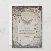 Invitation Soirée d'Halloween gothique Moth victorienne (Dos)