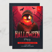 Invitation Soirée d'Halloween Horreur (Devant / Derrière)