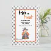 Invitation Soirée d'Halloween Little Witch (Debout devant)