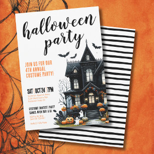 Invitation Soirée d'Halloween Maison Hantée de Costumes Annue