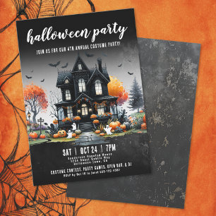 Invitation Soirée d'Halloween Maison Hantée pour Adultes