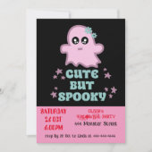 Invitation Soirée d'Halloween mignonne mais Éffrayante (Devant)