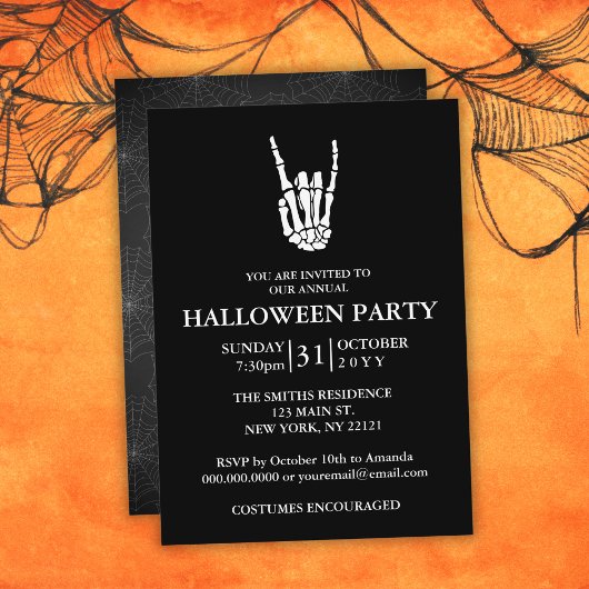 Invitation Soirée d'Halloween minimaliste pour adultes