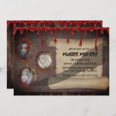 Invitation Soirée d'Halloween mystère de meurtre effrayant (Devant / Derrière)