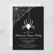 Invitation Soirée d'Halloween noir et blanc (Devant)