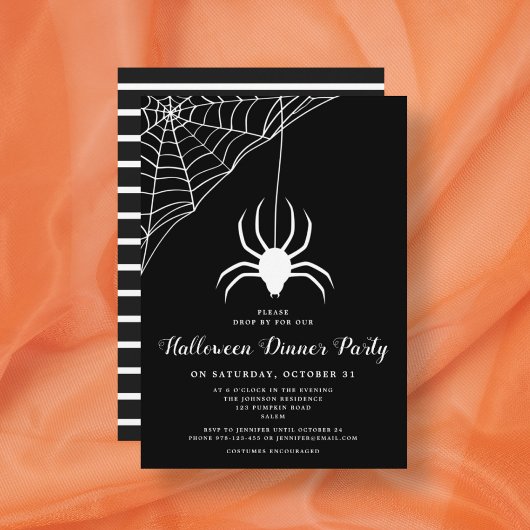 Invitation Soirée d'Halloween noir et blanc