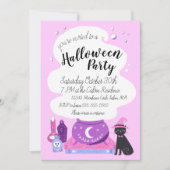 Invitation Soirée d'Halloween Pastel Witch (Devant)