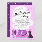 Invitation Soirée d'Halloween Pastel Witch (Devant / Derrière)