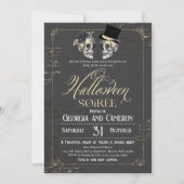 Invitation Soirée d'Halloween pour adultes Crâne gothique Vin (Devant)