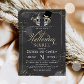 Invitation Soirée d'Halloween pour adultes Crâne gothique Vin